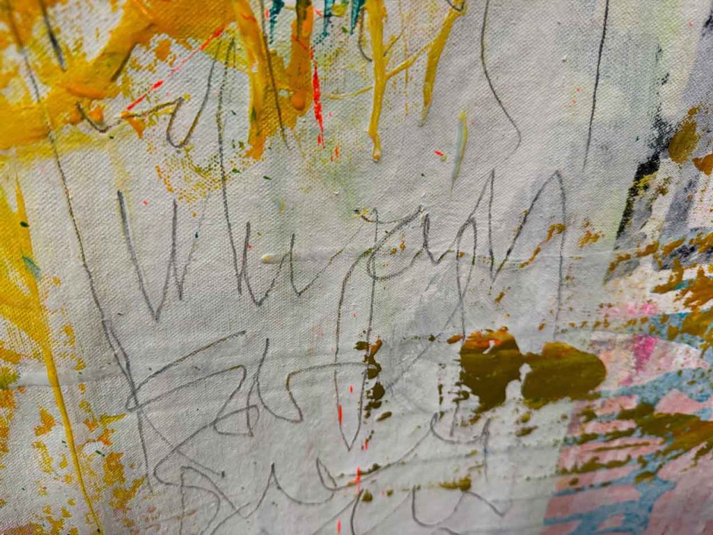 giant art journal page wall